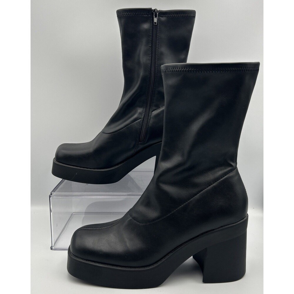 Katrina KATRINAA/KTRN9181 Black Platform Ankle Boots Block Heel Square Toe 10M - Picture 3 of 8